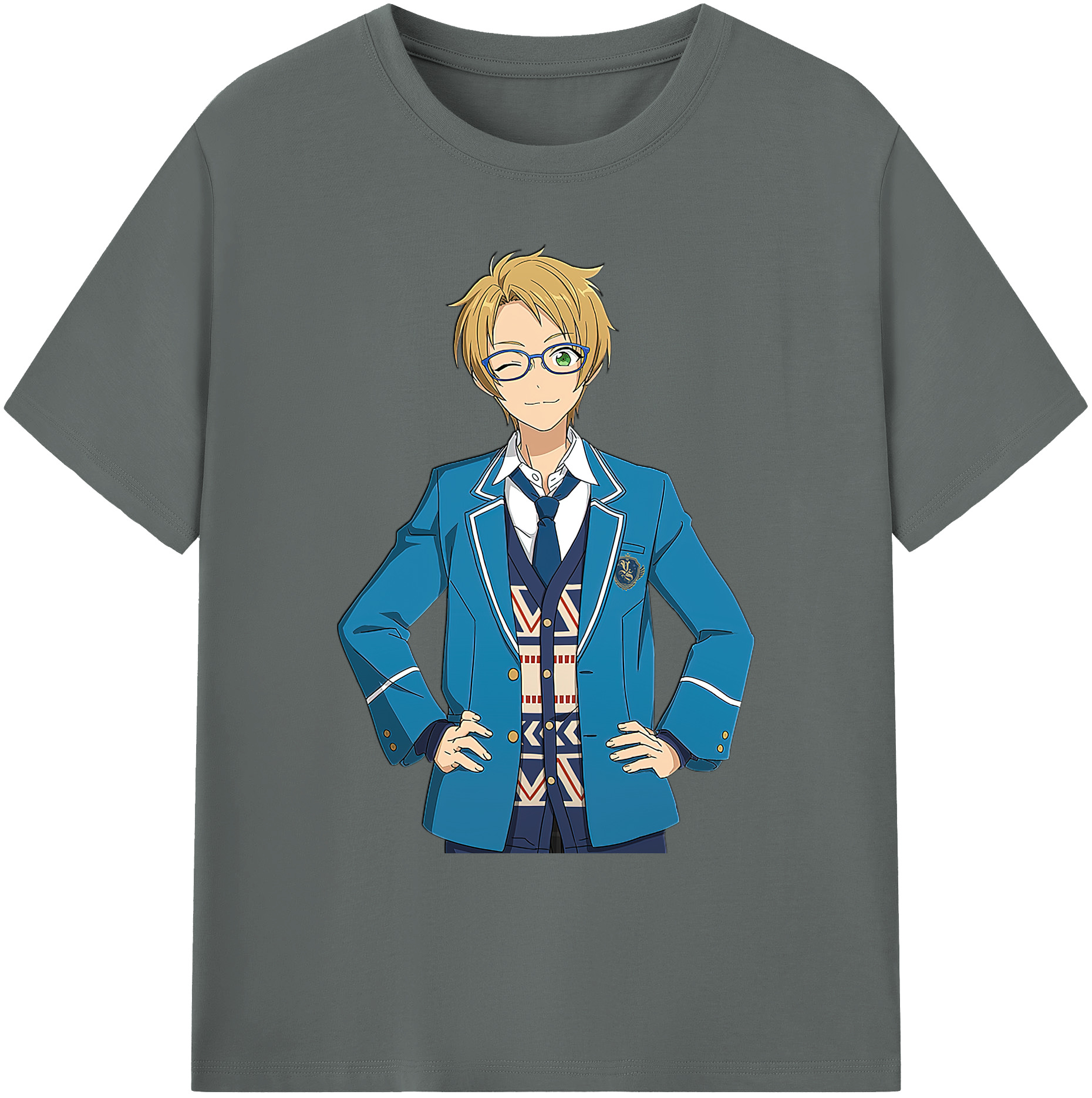 （画像用） あんさんぶるスターズ! Ensemble Stars 綿100％ メンズ半袖Tシャツ｜肌触りやわらか＆通気性